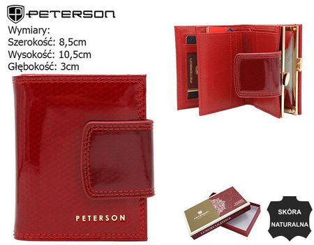 Portfel skórzany RFID PETERSON PTN 42329-SBR Red
