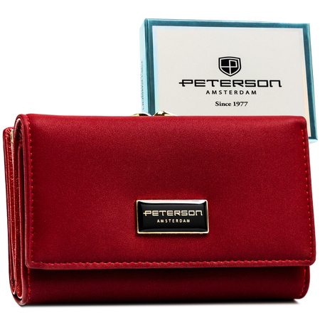 Portfel damski skóra naturalna+PU PTN PS108-HNL Red
