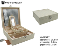 Plastic and leatherette jewelry box PTN SZK-03