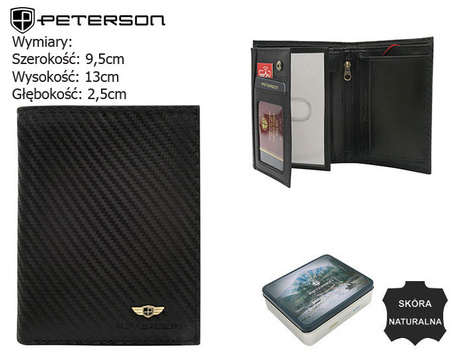 PETERSON PTN 324-CA-6617 BLAC RFID leather wallet