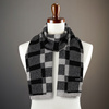 Large Men's Checkered Scarf Peterson PTN SA100-01 Black