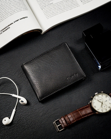 Portfel skórzany RFID ROVICKY N8824-PZ-CCR Black