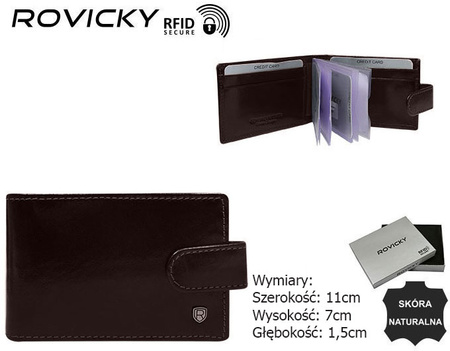 ROVICKY TW-02-RVT leather RFID card case