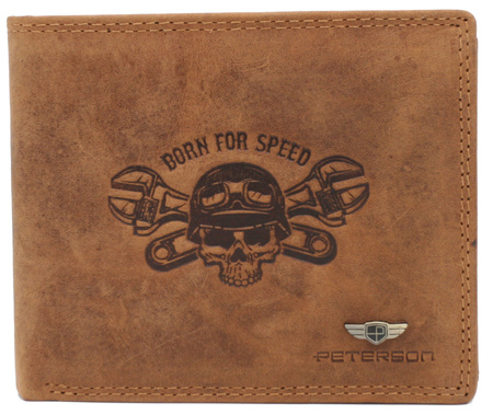 PETESON PTN N992C-CHM-02 Cognac RFID leather wallet