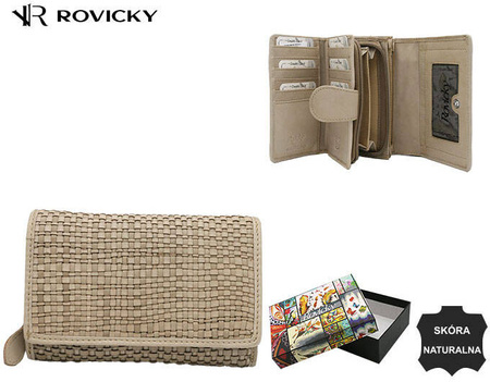 Portfel skórzany R-615-DDW Beige