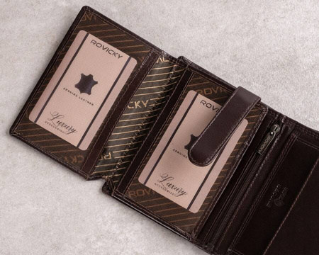 Portfel skórzany RFID PC-104-BAR Brown