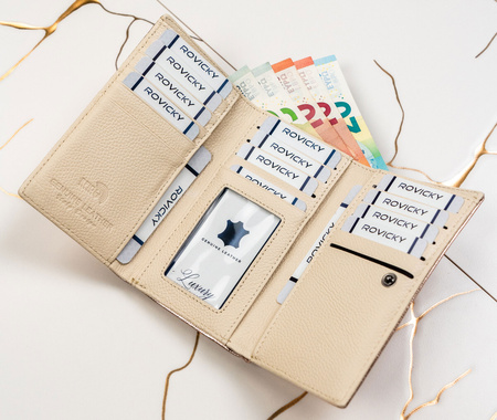 Portfel damski skórzany 55020-WAV Gold