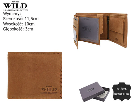 A horizontal men’s wallet CZ-12-HLF Cognac