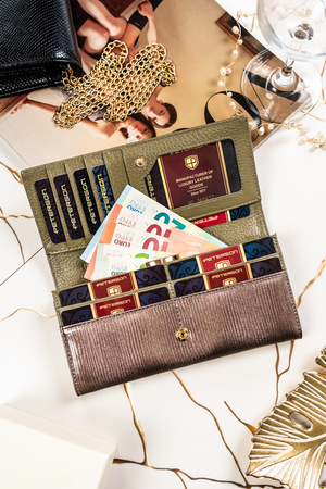 Portfel damski skórzany PTN 72401-PR Gray