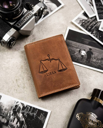 Leather wallet with the Libra zodiac sign RFID ALWAYS WILD N4-CHM-LIBR