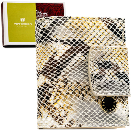 Portfel damski ze skóry naturalnej PETERSON PTN 42329-SFL Beige