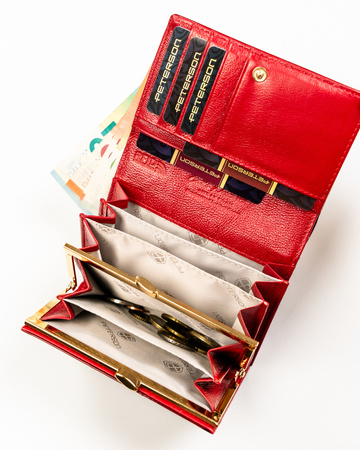 Portfel damski Skórzany PS445-SH Red