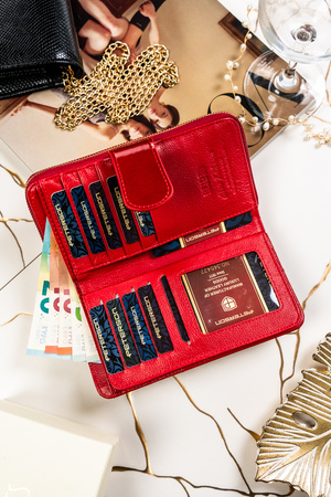 Portfel damski skórzany PTN 76116-SH Red