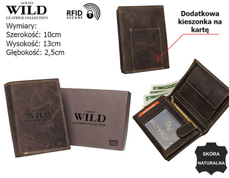 Portfel męski ze skóry naturalnej ALWAYS WILD N4-P-CHM