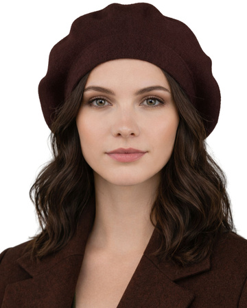 Beret damski PTN BER-A10 Brown