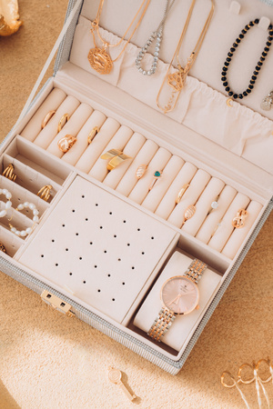 Szkatułka na biżuterię PTN SZK-13 Black-Silver