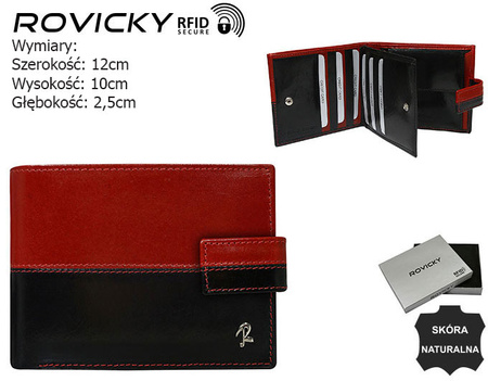 Portfel męski skórzany N01L-VT2 Black+Red