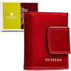  Wallet in Embossed Patent Natural Leather PETERSON PTN 42329-DSL Red