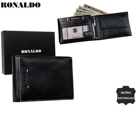 Portfel męski skórzany RONALDO N992-TP-RON BLACK