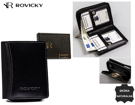 Women's leather wallet R-RD-34-GCL Black