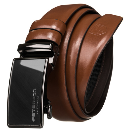 Pasek automat skórzany PTN A003 Brown