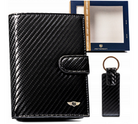 Wallet + Leather Keychain PTN PK5-N4L-6853 Black