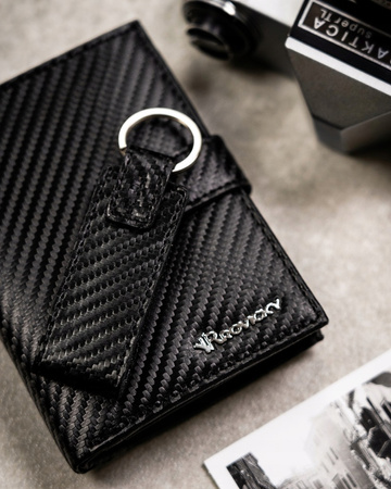 Men's Gift Set: Wallet + Keychain by ROVICKY R-PK5-N4L-7010 BLACK