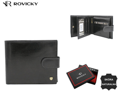 Portfel skórzany RFID ROVICKY 22323L-VT-RVT Black