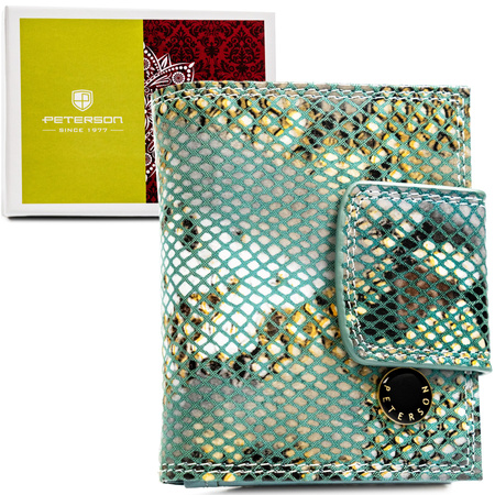 Portfel damski ze skóry naturalnej PETERSON PTN 42329-SFL Blue