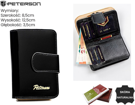 Portfel damski skórzany PTN LJ-425214 Black-Gold