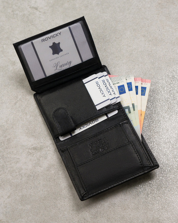 Men's leather wallet N0036-P-SCR Black