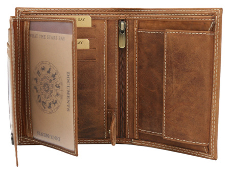 RFID leather wallet Always Wild with a Capricorn zodiac sign N4-CHM-CAPR