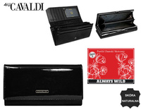 Portfel damski skórzany na blistrze H24-FO-1-SH9-BL Black