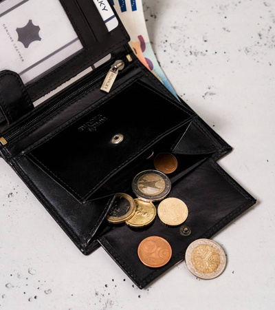 Portfel męski skórzany PTN N4-VTP BL-RED