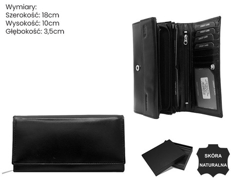 Portfel damski skórzany RD-12-LGV-NL Black