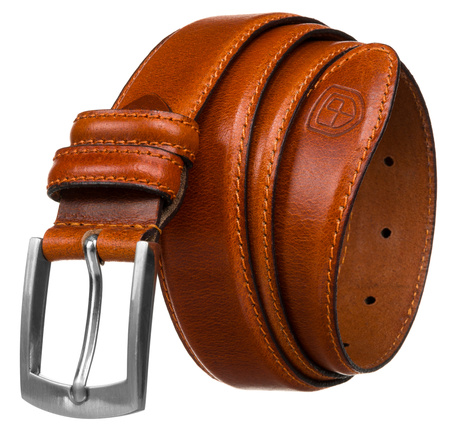 Pasek męski skórzany wąski PTN LTP-CRU TAN