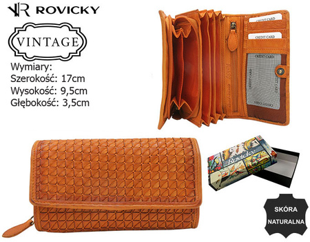 Portfel damski skórzany R-N22-ZPT Orange