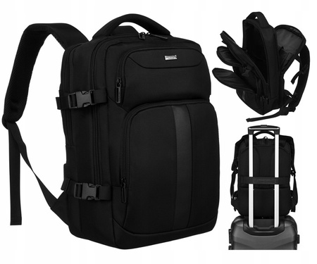 Laptop Backpack with Suitcase Strap Peterson PTN PTY-05 Black