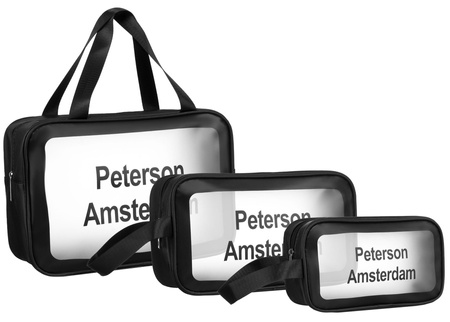 Leatherette make up bags set PETERSON PTN KOS-3W1