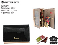 Portfel damski skórzany PTN 1N-445 Black+R.Gold