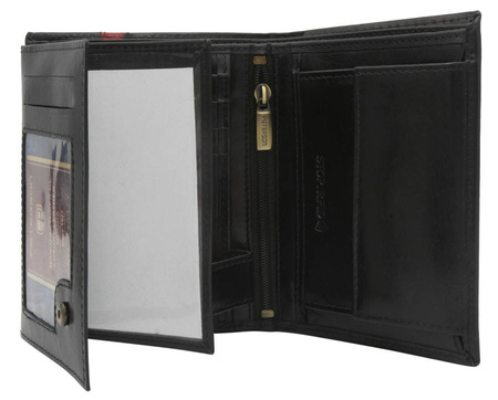 Men's leather wallet PTN N4-VTP BL-RED