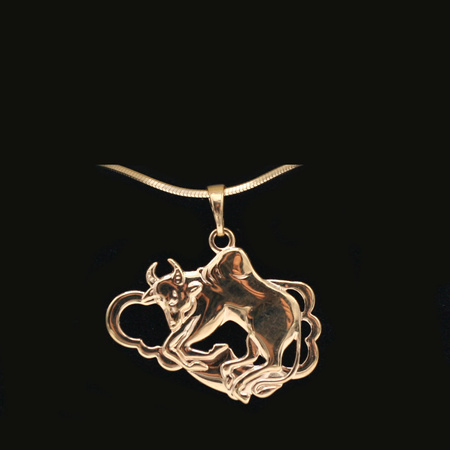 Łańcuszek z wisiorkiem P8-N20 Gold Byk