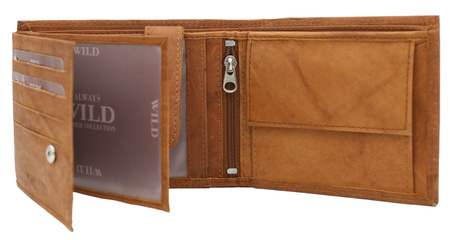 Portfel męski skórzany AW-N6-MAL Tan