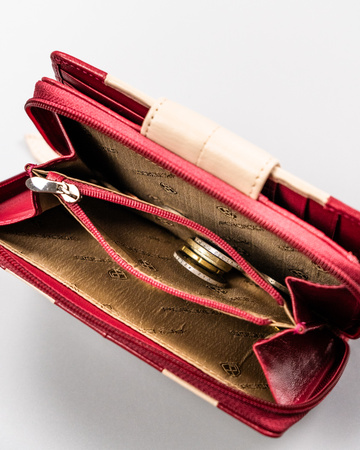 Portfel skórzany PTN KA-18 Pink+Beige