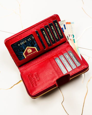 Portfel damski skóra naturalna+PU PTN PS116-HNL Red