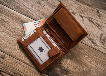 RFID Men's leather wallet adorned with a dog engraving Always Wild N4-CHM-DOG