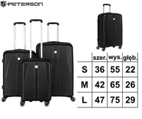 Zestaw walizek PTN PP-09-SET3 Black