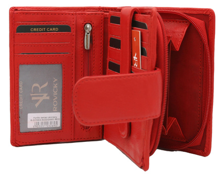 Portfel damski skórzany na blistrze R-D1503-NCD-BL Red