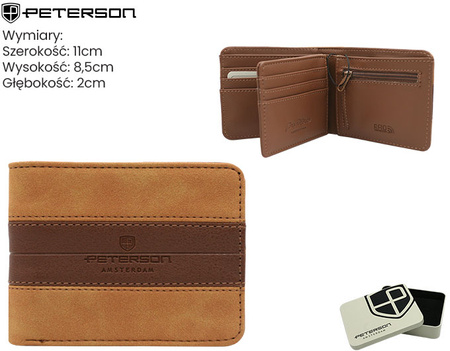 Portfel męski ze skóry PU PTN EH-08Z D.Brown-Camel