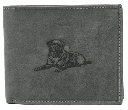 Portfel skórzany męski z wizerunkiem psa RFID N992-CHM-DOG-1 Black